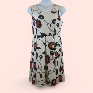 Le Lis Women's 1X White/Black/Red Sleeveless Dress